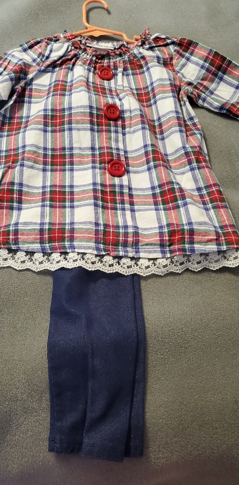 Bonnie Jean size 4t two piece leggings and flannel top